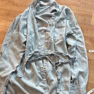 Carly Jean Los Angeles Light Blue Button Down Shirt